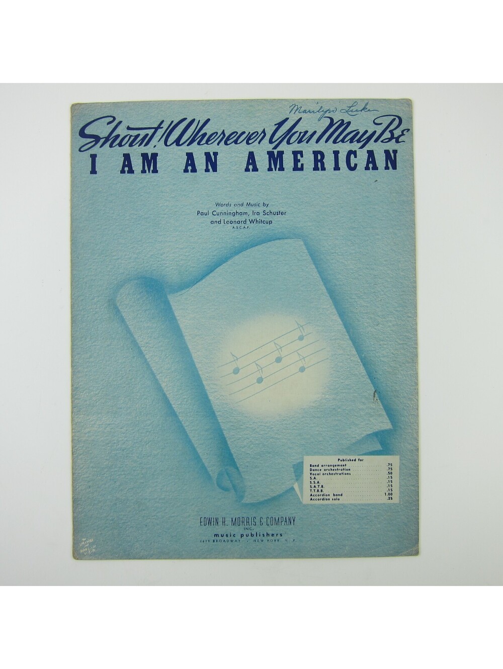 Sheet Music Shout! Wherever You May Be I Am An American Patriotic Vintage 1940